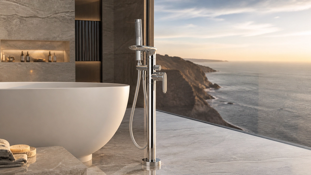 Mitigeur de baignoire sur pied chrome Artens